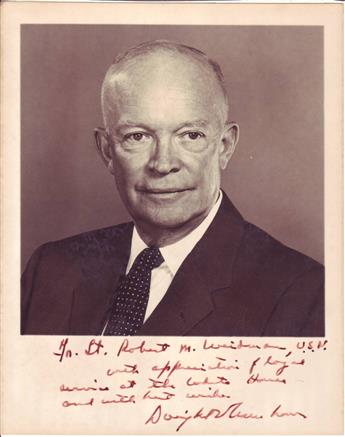 EISENHOWER, DWIGHT D. AND MAMIE. Two Photographs Signed and Inscribed, each by one, to Robert M. Weidman, Jr.
